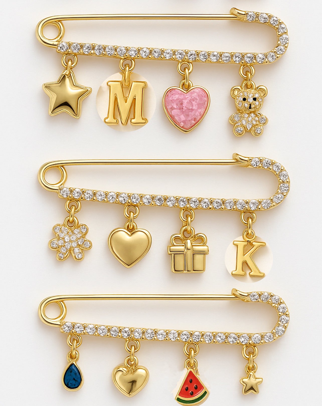 Rhinestone safety pin