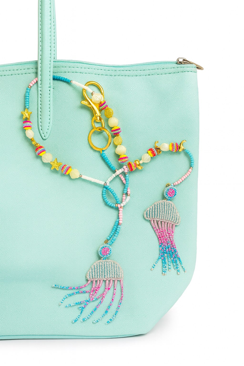 Jellyfish beaded strap charm